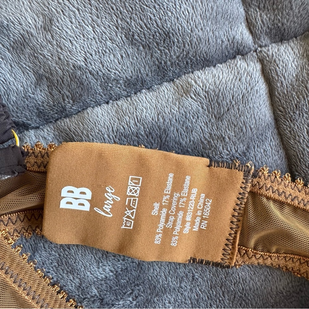 NWT BootayBag Women's Bra and Thong set Gold/Brown - Picture 6 of 8